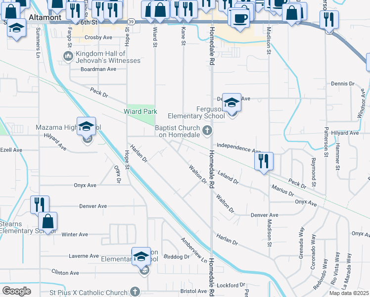 map of restaurants, bars, coffee shops, grocery stores, and more near in Altamont