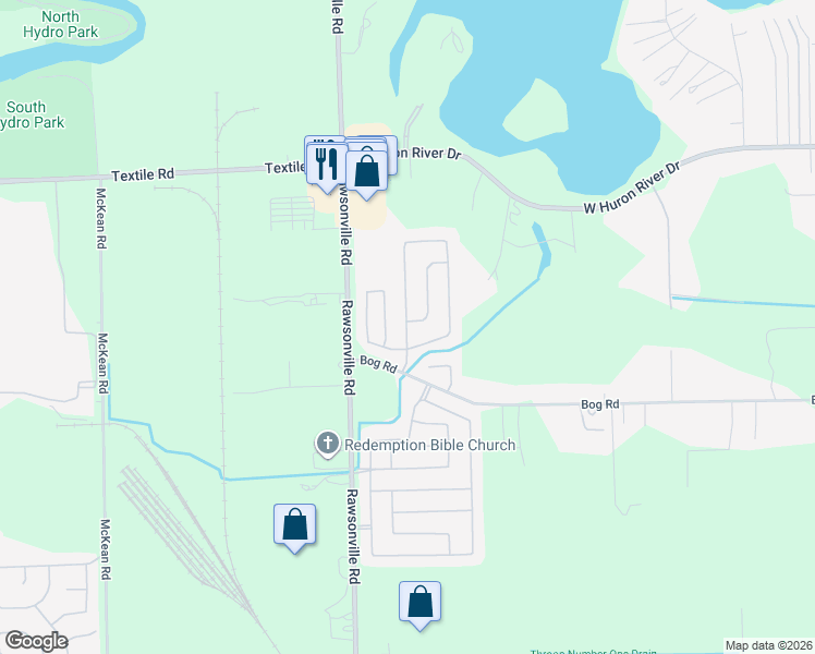map of restaurants, bars, coffee shops, grocery stores, and more near 6344 Truman Drive in Van Buren Charter Township