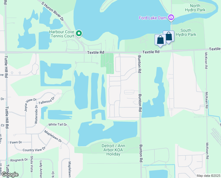 map of restaurants, bars, coffee shops, grocery stores, and more near 9816 Geraldine Street in Ypsilanti