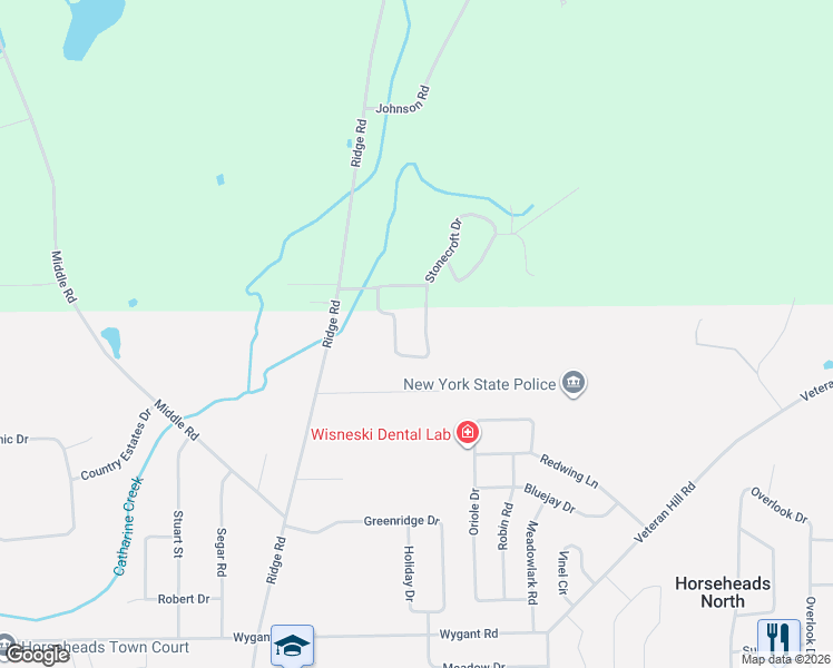 map of restaurants, bars, coffee shops, grocery stores, and more near 73 Briarcliff Drive in Horseheads