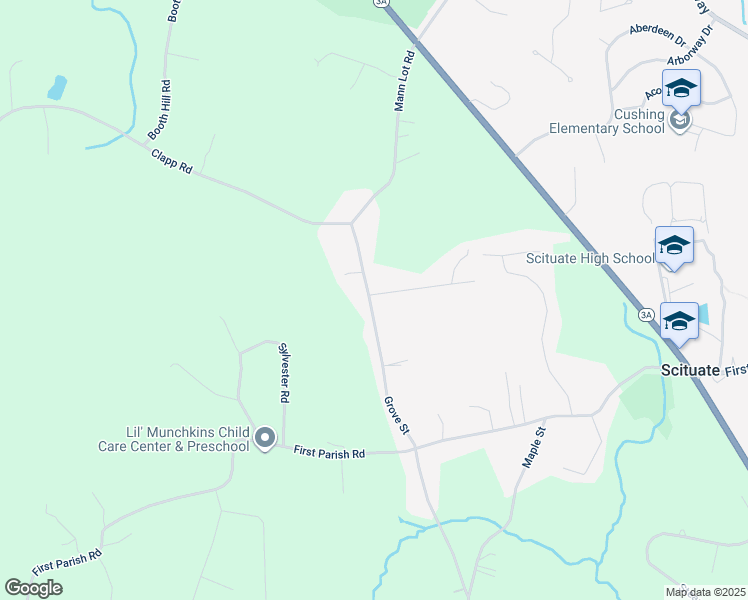map of restaurants, bars, coffee shops, grocery stores, and more near 27 Grove Street in Scituate