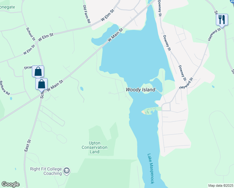 map of restaurants, bars, coffee shops, grocery stores, and more near 88 Scarlata Road in Hopkinton