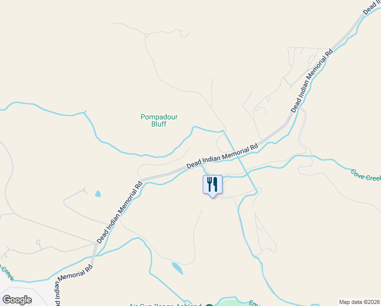 map of restaurants, bars, coffee shops, grocery stores, and more near 1475 Dead Indian Memorial Road in Ashland