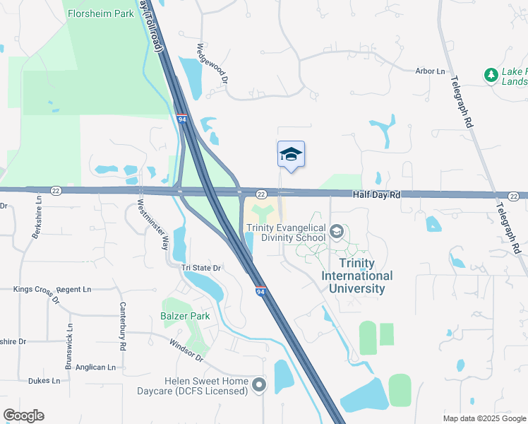 map of restaurants, bars, coffee shops, grocery stores, and more near 2275 Half Day Road in Bannockburn