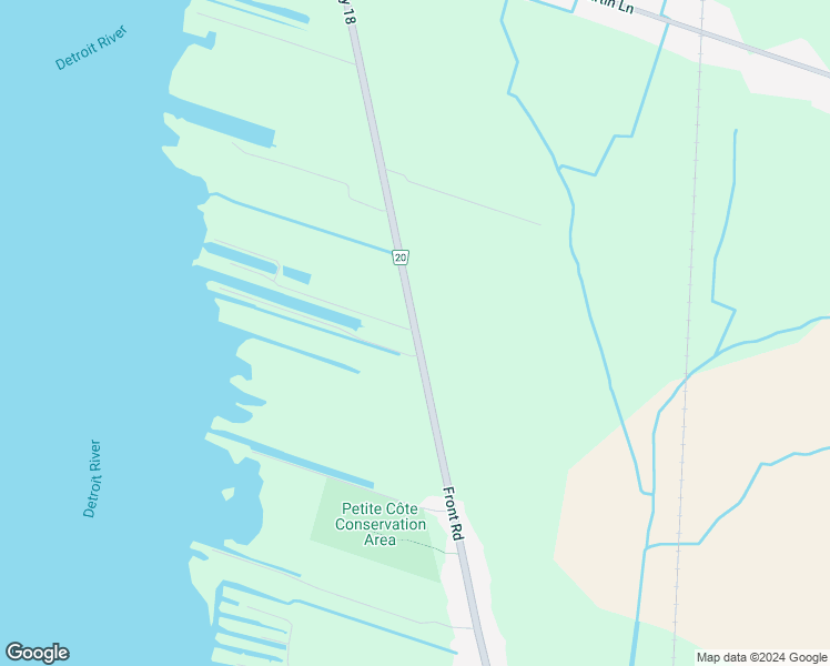 map of restaurants, bars, coffee shops, grocery stores, and more near 2777 Front Road in Windsor