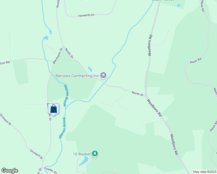 map of restaurants, bars, coffee shops, grocery stores, and more near 33 Triphammer Road in Upton