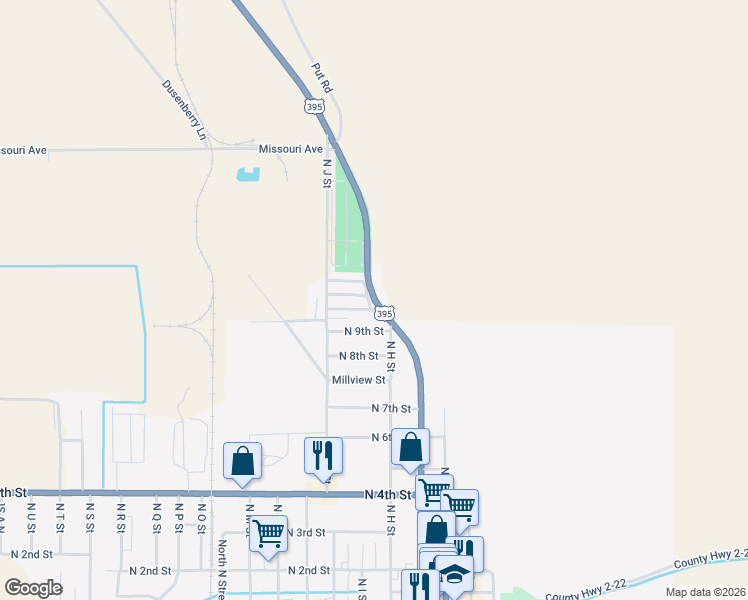 map of restaurants, bars, coffee shops, grocery stores, and more near 842 N 11th St in Lakeview