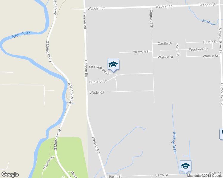 map of restaurants, bars, coffee shops, grocery stores, and more near 39076 Wade Road in Romulus