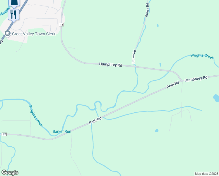 map of restaurants, bars, coffee shops, grocery stores, and more near 5775 Humphrey Road in Great Valley