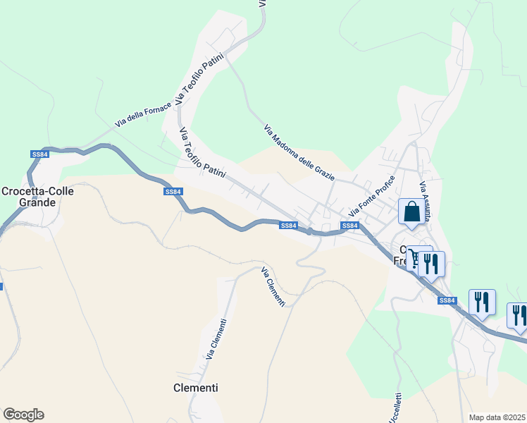 map of restaurants, bars, coffee shops, grocery stores, and more near 57 Via Teofilo Patini in Castel Frentano