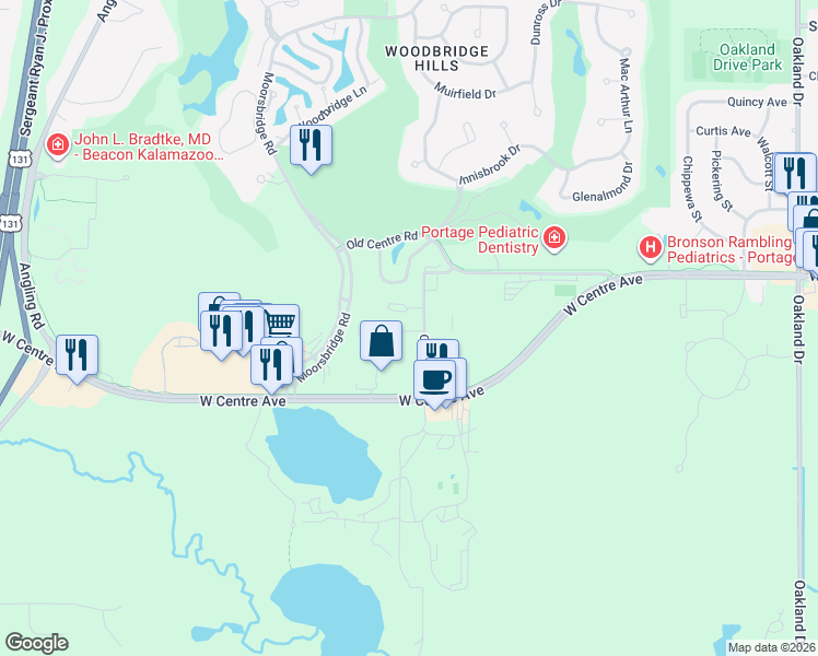 map of restaurants, bars, coffee shops, grocery stores, and more near 8110 Cooley Drive in Portage