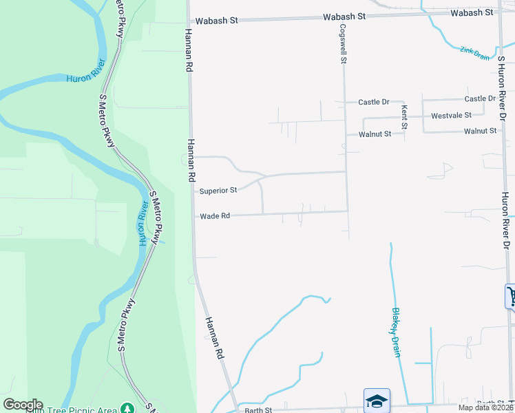 map of restaurants, bars, coffee shops, grocery stores, and more near 14172 Conover Place in Romulus