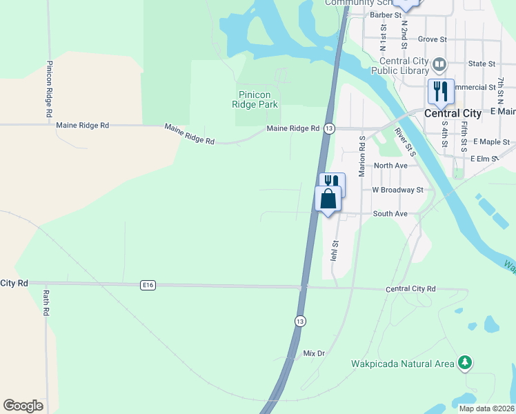 map of restaurants, bars, coffee shops, grocery stores, and more near 11 Bradley Court in Central City