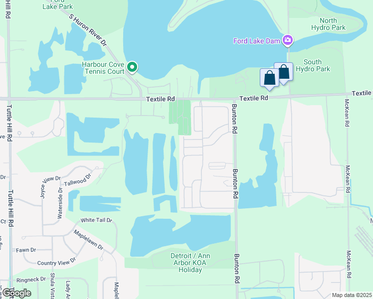 map of restaurants, bars, coffee shops, grocery stores, and more near 9816 Geraldine Street in Ypsilanti