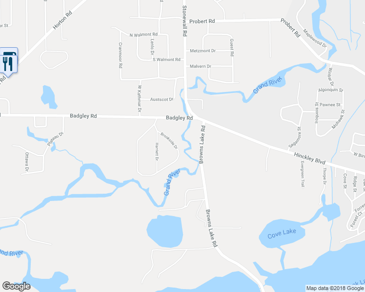 map of restaurants, bars, coffee shops, grocery stores, and more near 5041 Brookside Drive in Jackson