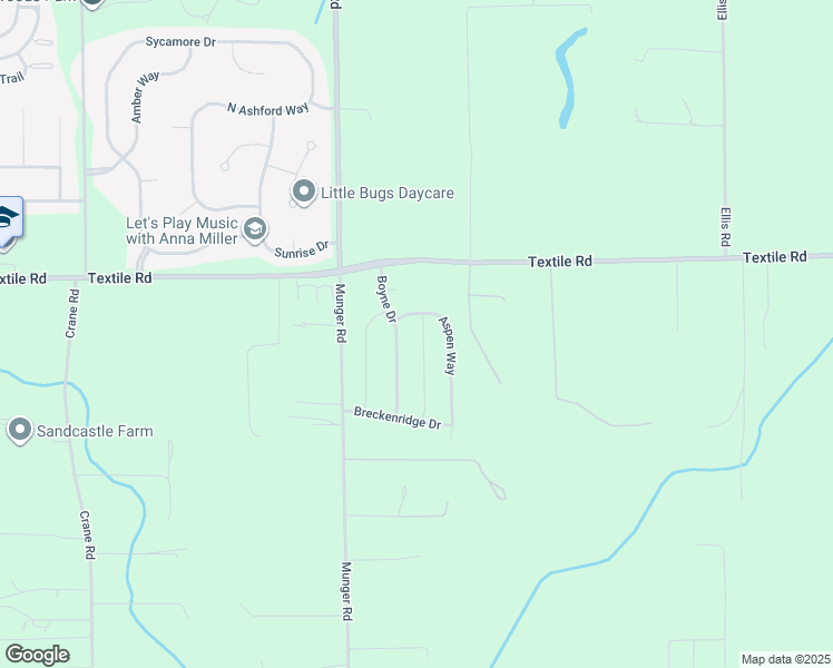 map of restaurants, bars, coffee shops, grocery stores, and more near 6155 Vail Drive in Ypsilanti