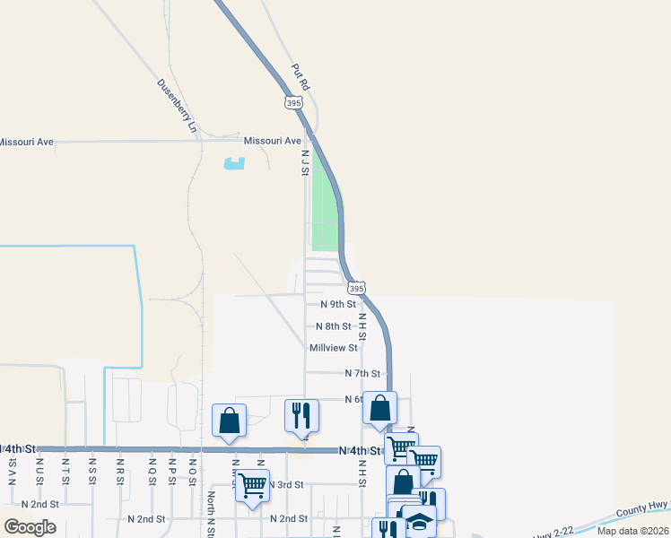 map of restaurants, bars, coffee shops, grocery stores, and more near 842 North 11th Street in Lakeview