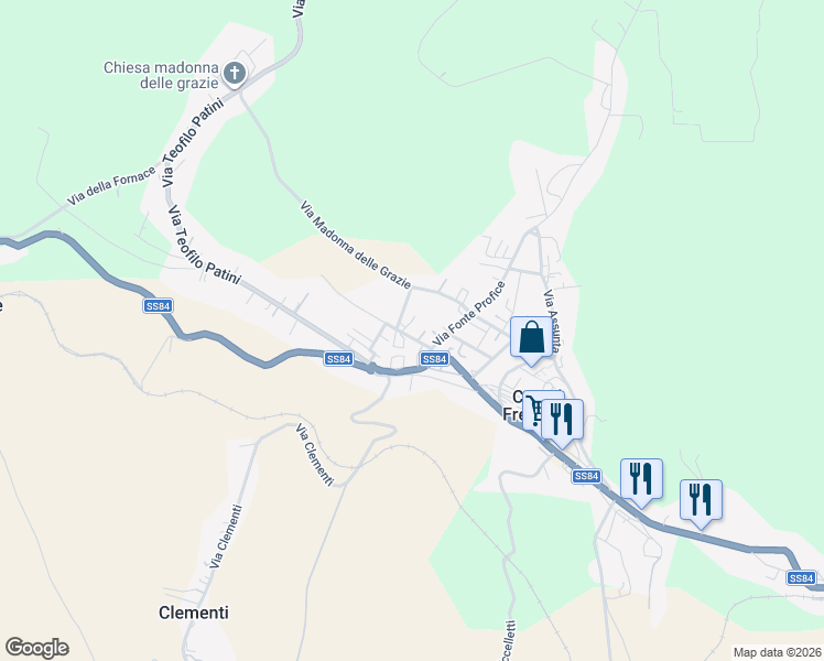 map of restaurants, bars, coffee shops, grocery stores, and more near 32 Via NICOLA DA GUARDIAGRELE in Castel Frentano