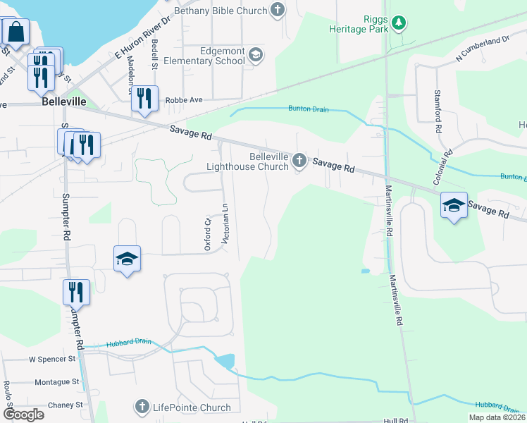 map of restaurants, bars, coffee shops, grocery stores, and more near 14235 Arlene Lane in Belleville