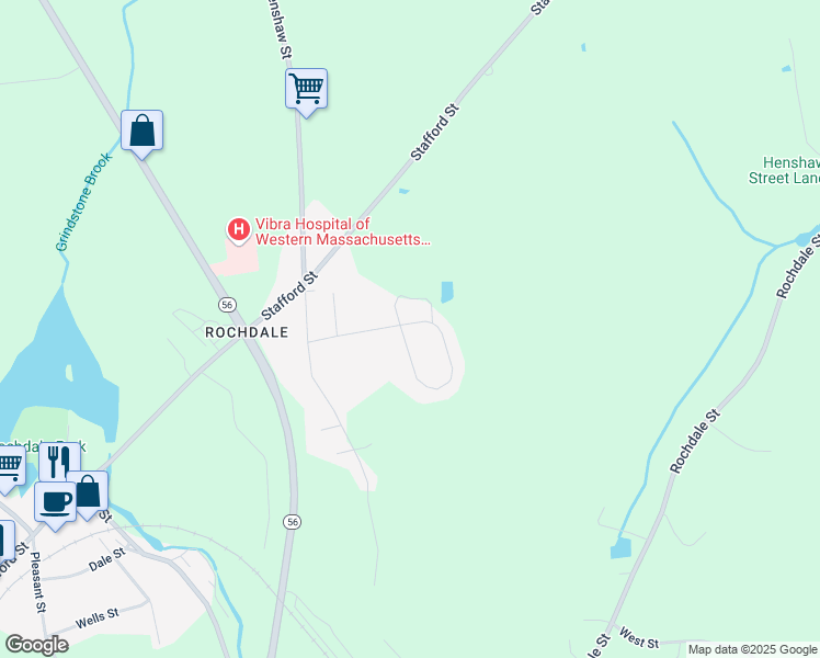 map of restaurants, bars, coffee shops, grocery stores, and more near 89 Virginia Drive in Leicester