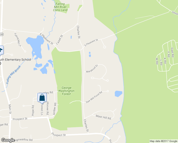 map of restaurants, bars, coffee shops, grocery stores, and more near 8 Maryknoll Drive in Hingham