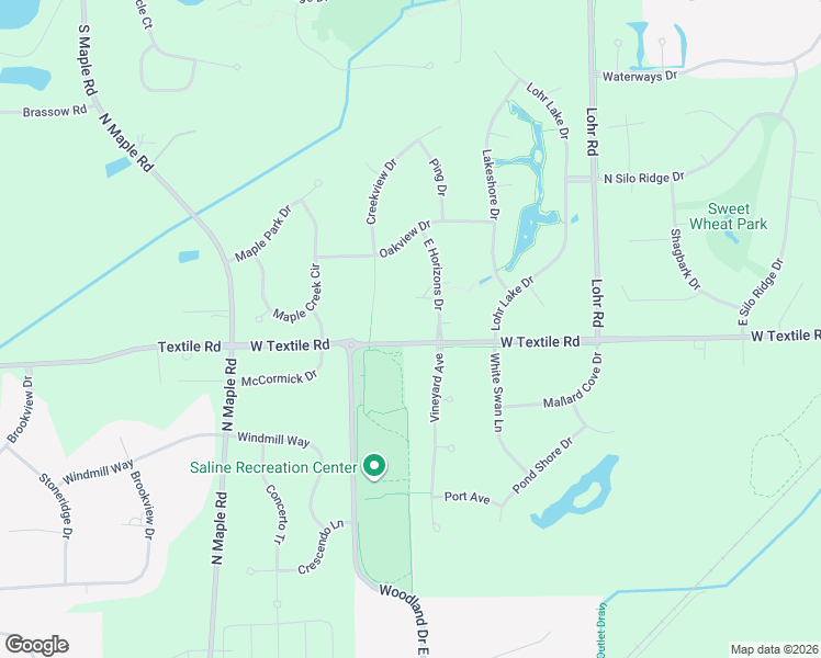 map of restaurants, bars, coffee shops, grocery stores, and more near 6030 Vineyard Avenue in Ann Arbor