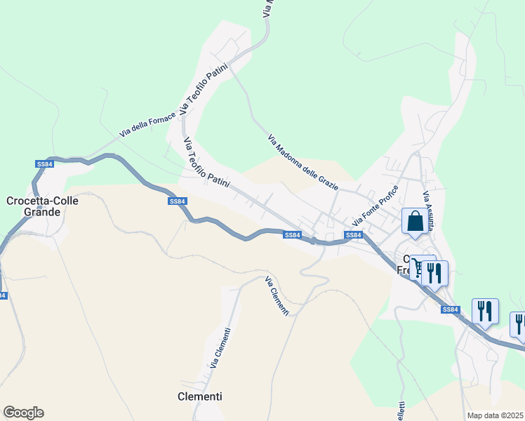 map of restaurants, bars, coffee shops, grocery stores, and more near 57 Via Teofilo Patini in Castel Frentano