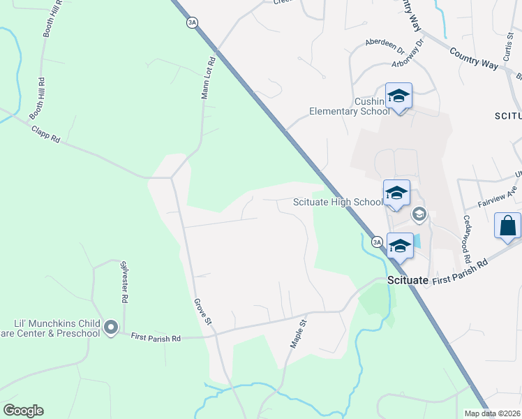 map of restaurants, bars, coffee shops, grocery stores, and more near 47 Tanglewood Drive in Scituate