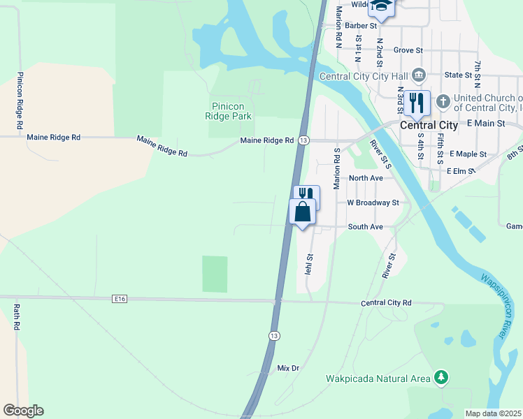 map of restaurants, bars, coffee shops, grocery stores, and more near 3 Bradley Court in Central City