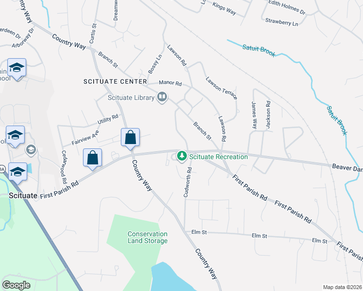 map of restaurants, bars, coffee shops, grocery stores, and more near 317 First Parish Road in Scituate