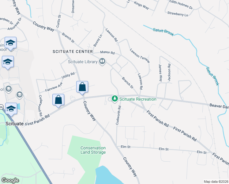map of restaurants, bars, coffee shops, grocery stores, and more near 320 First Parish Road in Scituate
