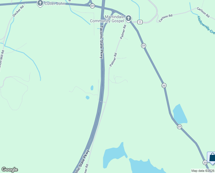 map of restaurants, bars, coffee shops, grocery stores, and more near Taconic State Pkwy in Craryville