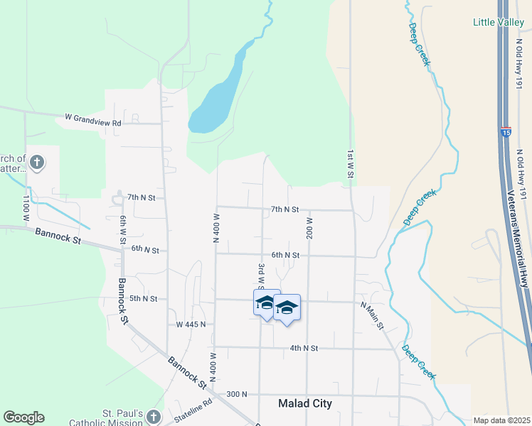 map of restaurants, bars, coffee shops, grocery stores, and more near 690 3rd West Street in Malad City