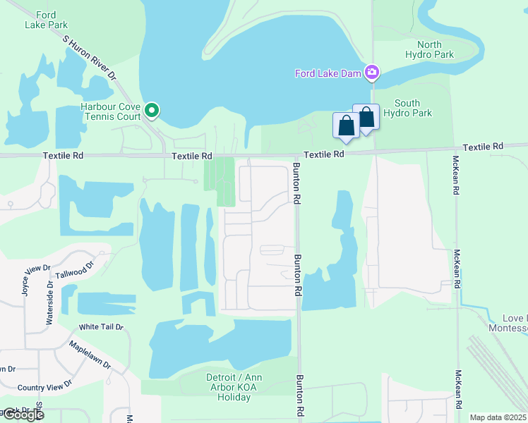 map of restaurants, bars, coffee shops, grocery stores, and more near 9924 Julie Drive in Ypsilanti