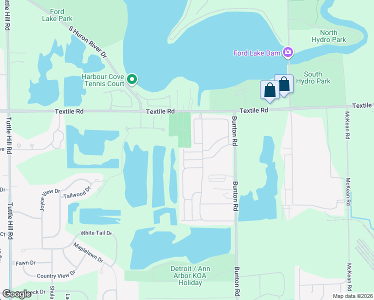 map of restaurants, bars, coffee shops, grocery stores, and more near 9823 Joan Circle in Ypsilanti
