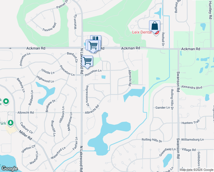 map of restaurants, bars, coffee shops, grocery stores, and more near 3213 Impressions Drive in Lake in the Hills