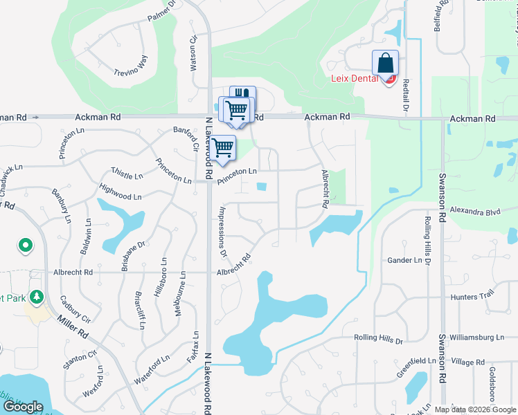 map of restaurants, bars, coffee shops, grocery stores, and more near 3213 Impressions Drive in Lake in the Hills