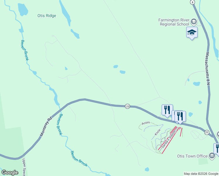 map of restaurants, bars, coffee shops, grocery stores, and more near 80 Harrington Road in Otis