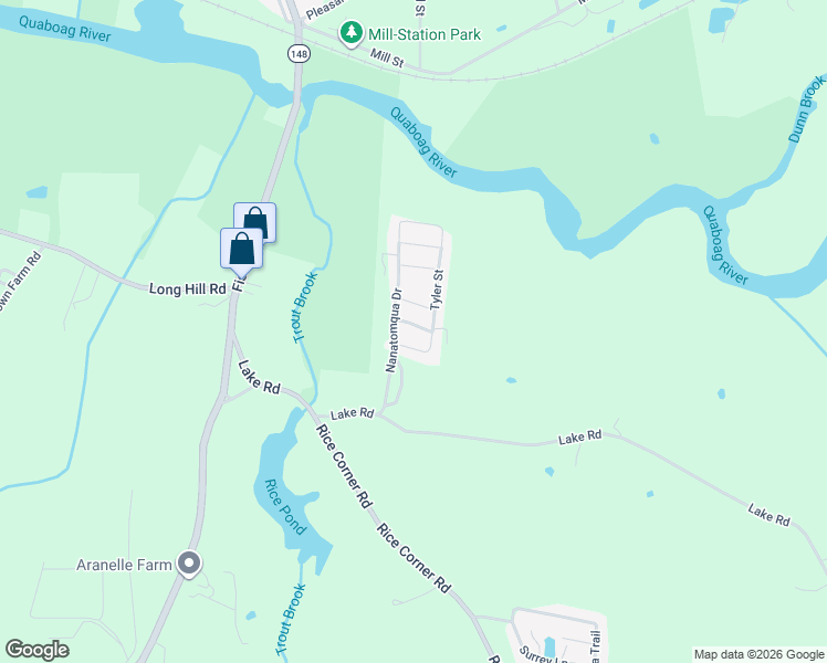 map of restaurants, bars, coffee shops, grocery stores, and more near 5 2nd Street in Brookfield