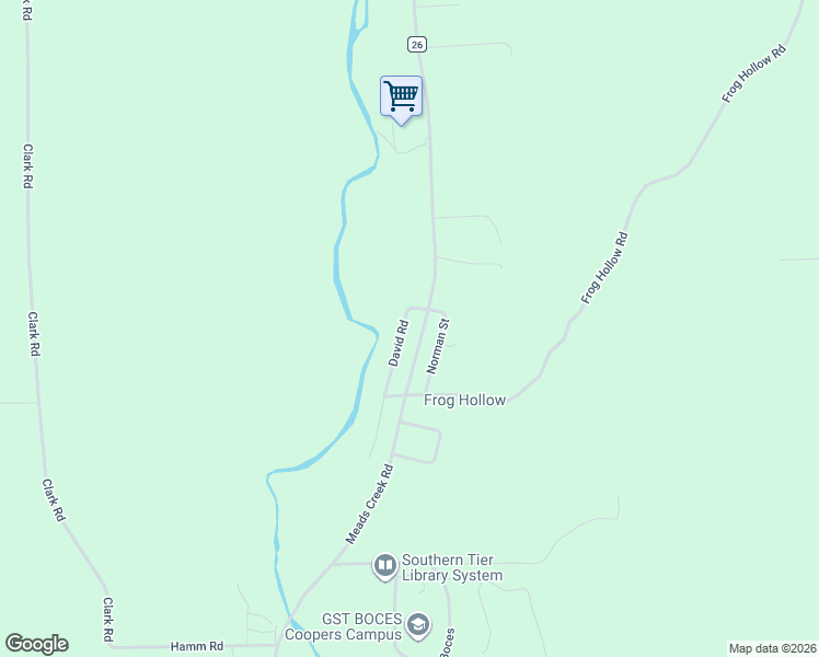 map of restaurants, bars, coffee shops, grocery stores, and more near 4147 David Road in Painted Post