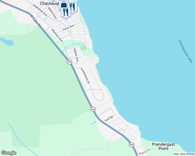 map of restaurants, bars, coffee shops, grocery stores, and more near 4403 Canterbury Drive in Mayville