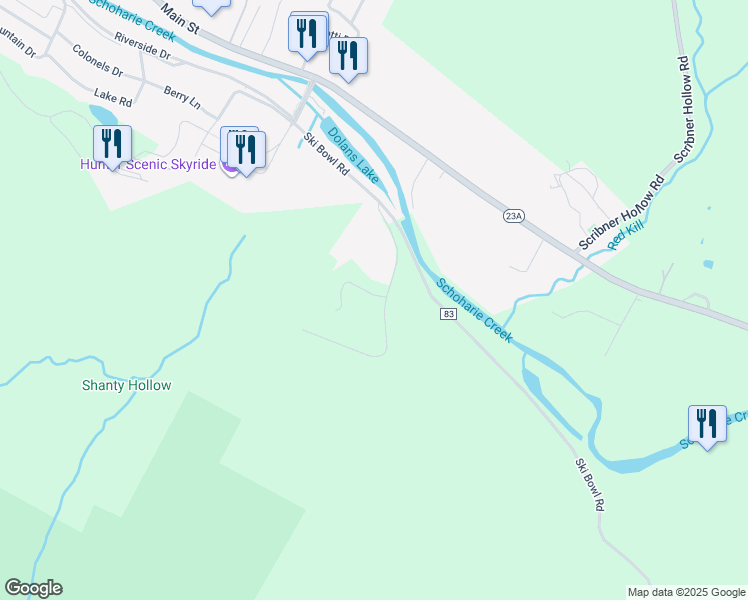 map of restaurants, bars, coffee shops, grocery stores, and more near 68 Hunter Drive in Hunter