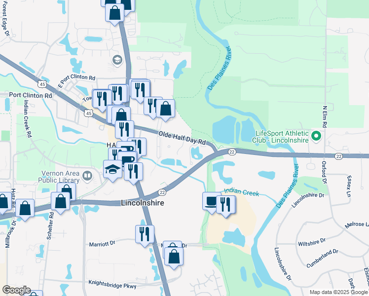 map of restaurants, bars, coffee shops, grocery stores, and more near 10 Trafalgar Square in Lincolnshire