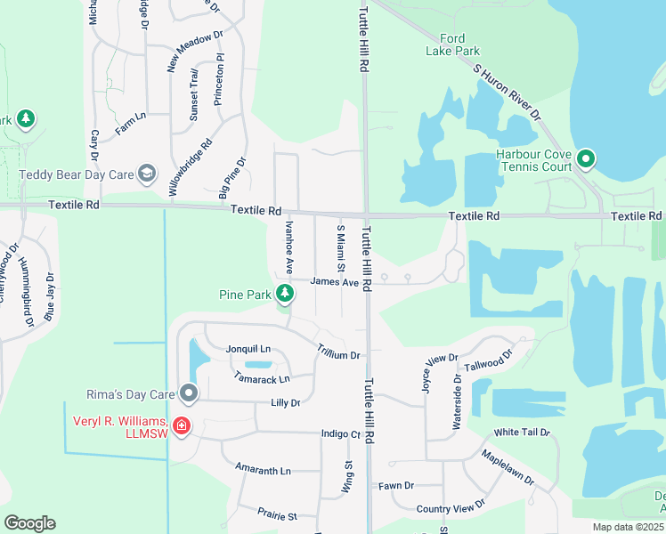 map of restaurants, bars, coffee shops, grocery stores, and more near 6130 South Miami Street in Ypsilanti
