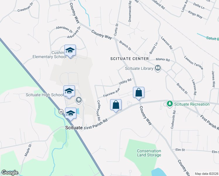 map of restaurants, bars, coffee shops, grocery stores, and more near 46 Chittenden Road in Scituate