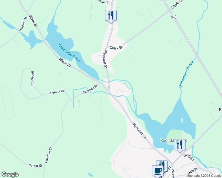 map of restaurants, bars, coffee shops, grocery stores, and more near 721 Pleasant Street in Leicester