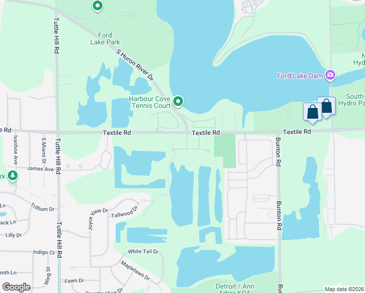 map of restaurants, bars, coffee shops, grocery stores, and more near in Ypsilanti Charter Township