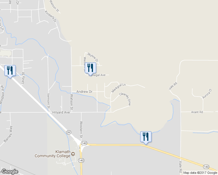 map of restaurants, bars, coffee shops, grocery stores, and more near 7812 Scenic View Drive in Klamath Falls