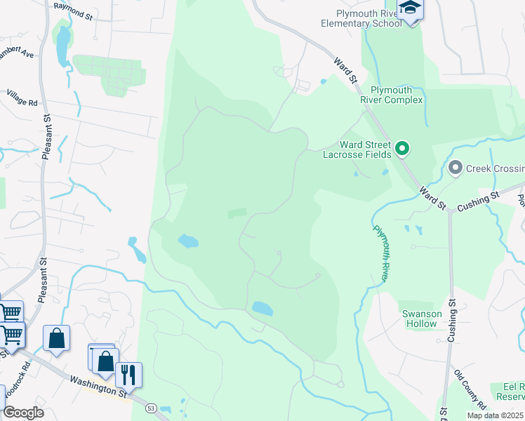 map of restaurants, bars, coffee shops, grocery stores, and more near 155 Black Rock Drive in Hingham