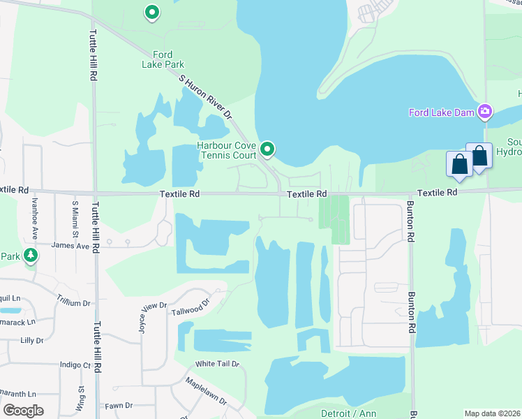map of restaurants, bars, coffee shops, grocery stores, and more near in Ypsilanti Charter Township